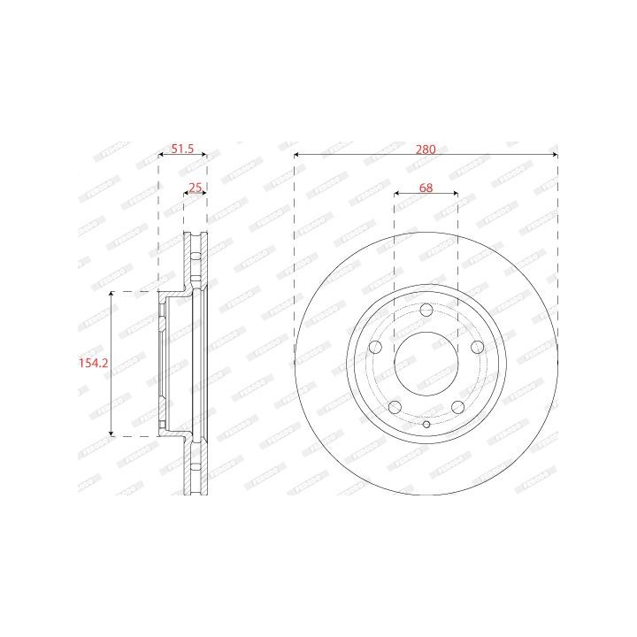 Stabdžių diskas FERODO DDF2532C