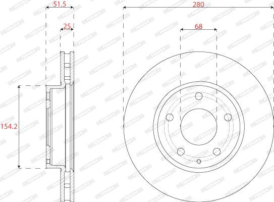 Stabdžių diskas FERODO DDF2532C