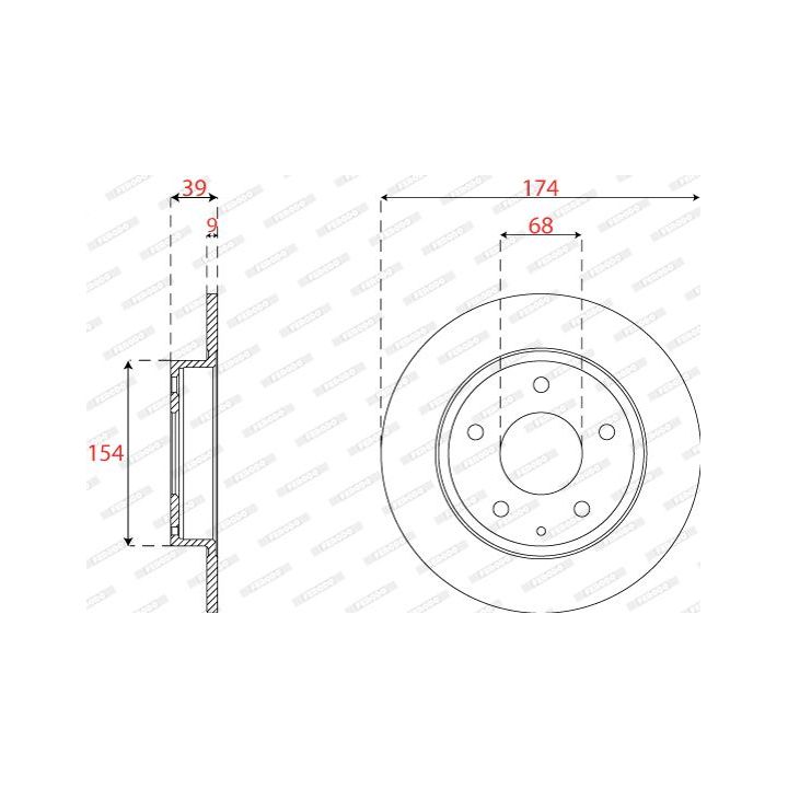 Stabdžių diskas FERODO DDF2533C