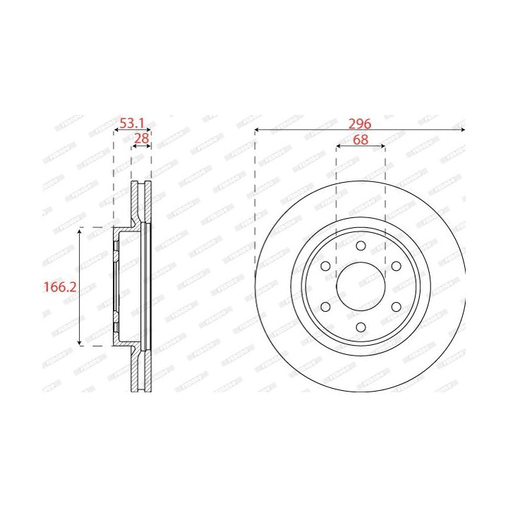 Stabdžių diskas FERODO DDF2742C