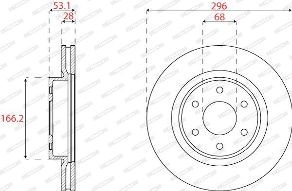 Stabdžių diskas FERODO DDF2742C
