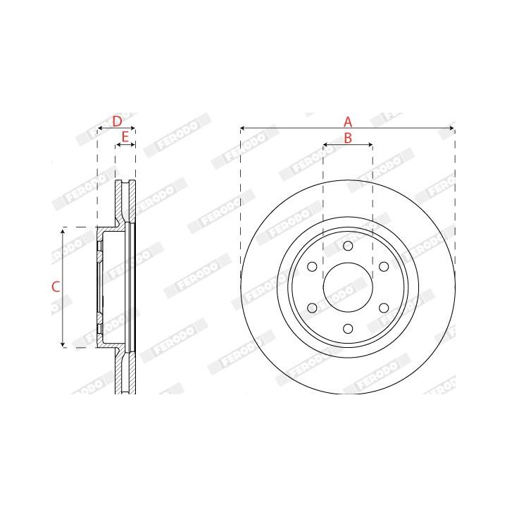 Stabdžių diskas FERODO DDF2742C