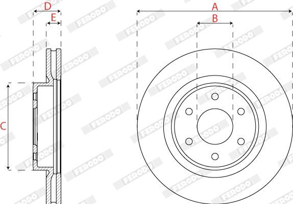 Stabdžių diskas FERODO DDF2742C