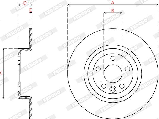 Stabdžių diskas FERODO DDF2771C