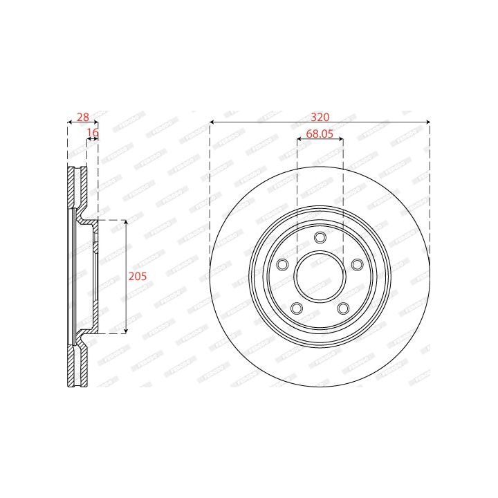 Stabdžių diskas FERODO DDF2785C-1