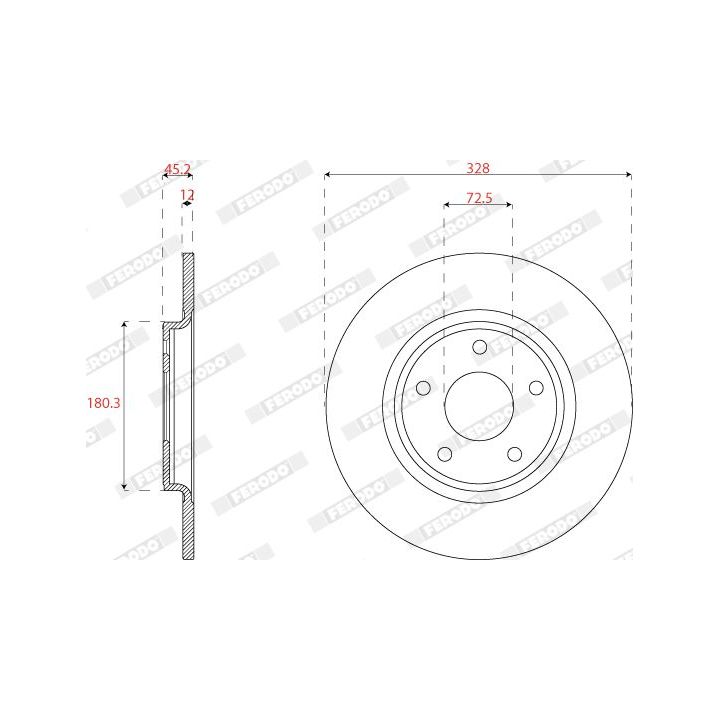 Stabdžių diskas FERODO DDF2818C