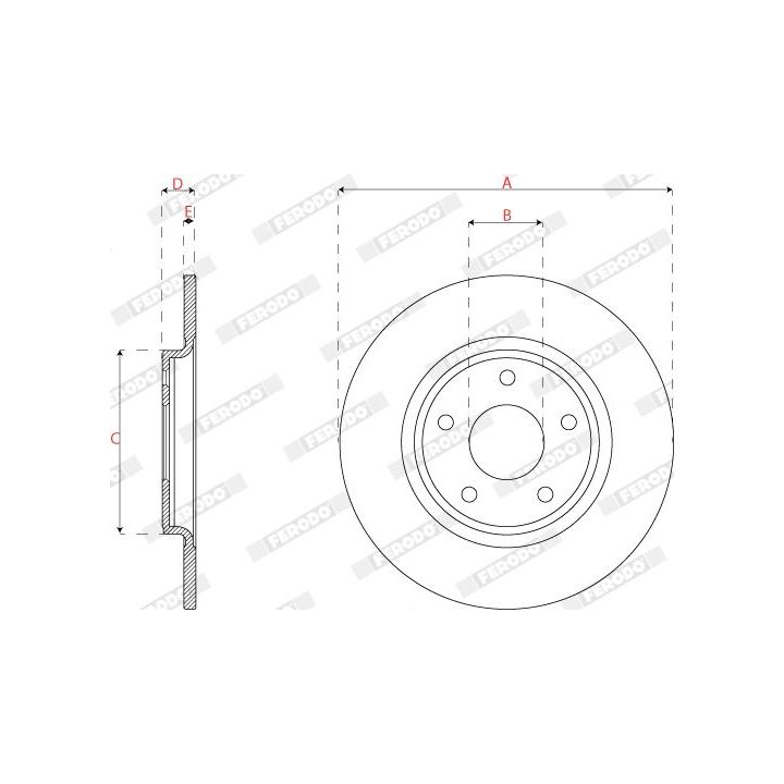 Stabdžių diskas FERODO DDF2818C