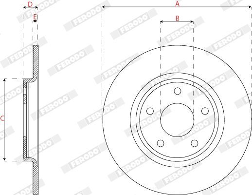 Stabdžių diskas FERODO DDF2818C