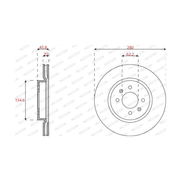 Stabdžių diskas FERODO DDF2819C