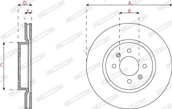 Stabdžių diskas FERODO DDF2819C