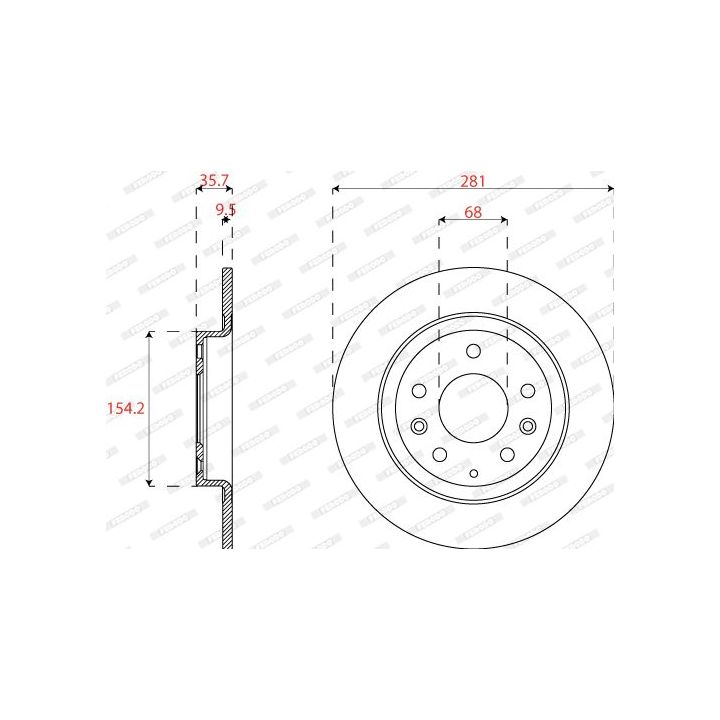 Stabdžių diskas FERODO DDF2823C