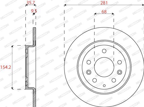 Stabdžių diskas FERODO DDF2823C