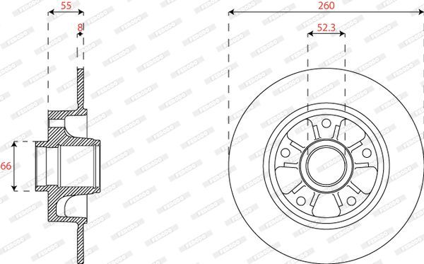Stabdžių diskas FERODO DDF2824C-1