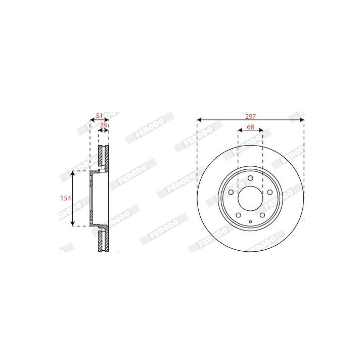 Stabdžių diskas FERODO DDF2849C