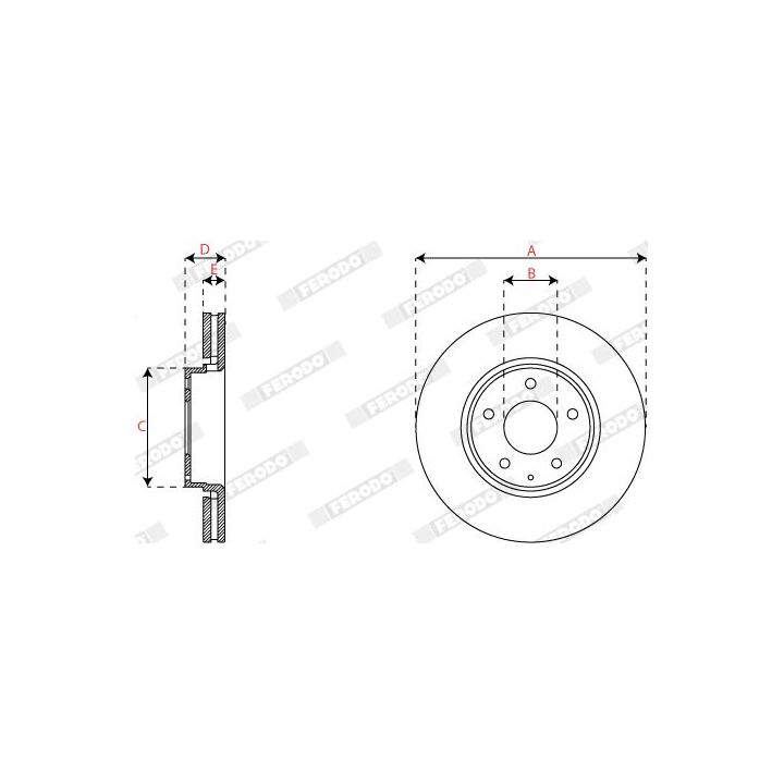 Stabdžių diskas FERODO DDF2849C