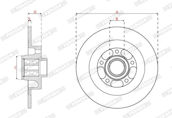 Stabdžių diskas FERODO DDF2857C-1