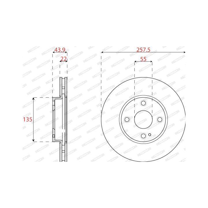 Stabdžių diskas FERODO DDF2861C