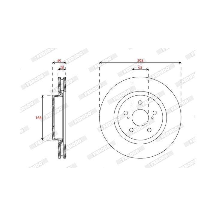 Stabdžių diskas FERODO DDF2925C