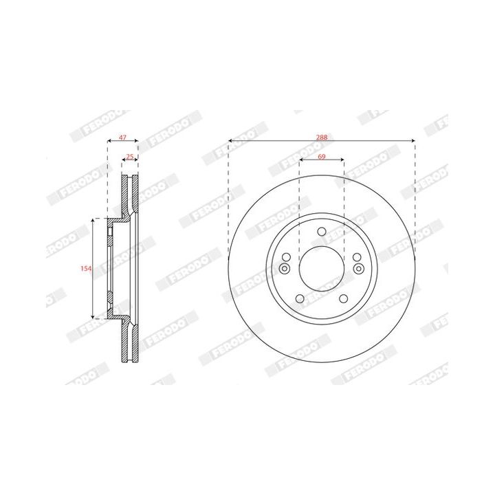 Stabdžių diskas FERODO DDF2928C