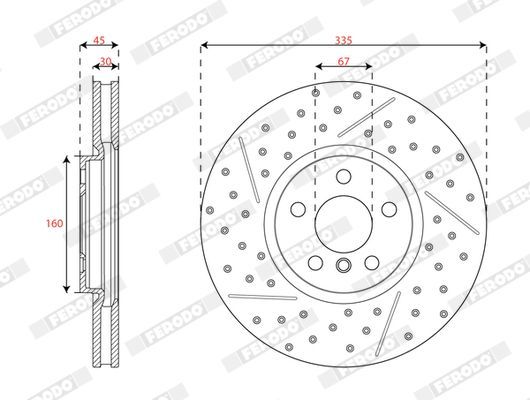 Stabdžių diskas FERODO DDF3023C-1
