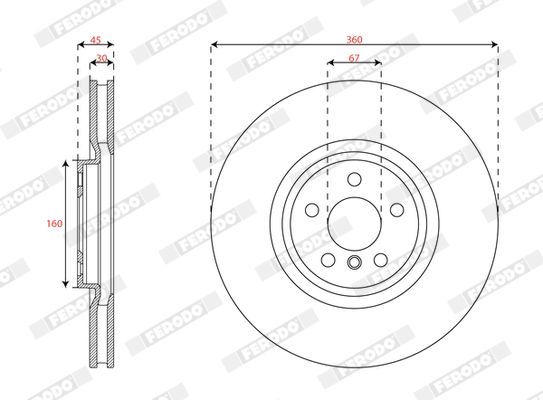 Stabdžių diskas FERODO DDF3025LC-1