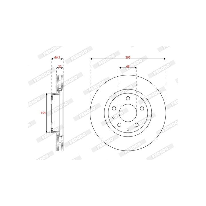 Stabdžių diskas FERODO DDF3035C