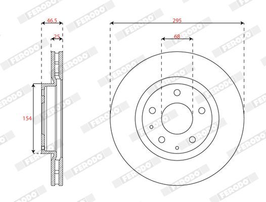 Stabdžių diskas FERODO DDF3035C