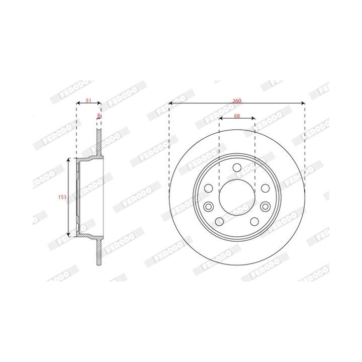 Stabdžių diskas FERODO DDF3045C