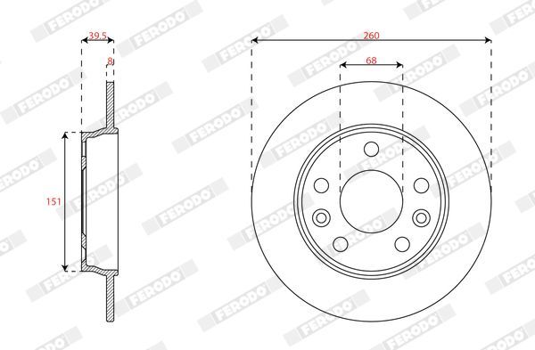 Stabdžių diskas FERODO DDF3046C