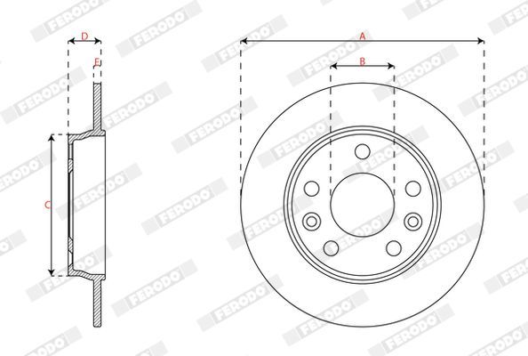 Stabdžių diskas FERODO DDF3046C