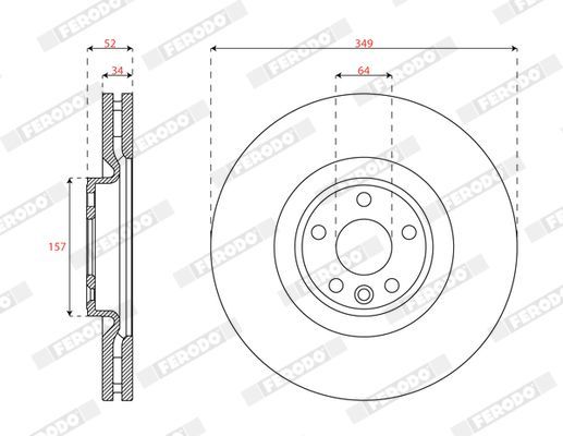 Stabdžių diskas FERODO DDF3051C-1
