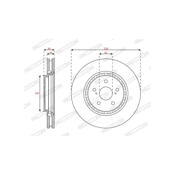 Stabdžių diskas FERODO DDF3063C