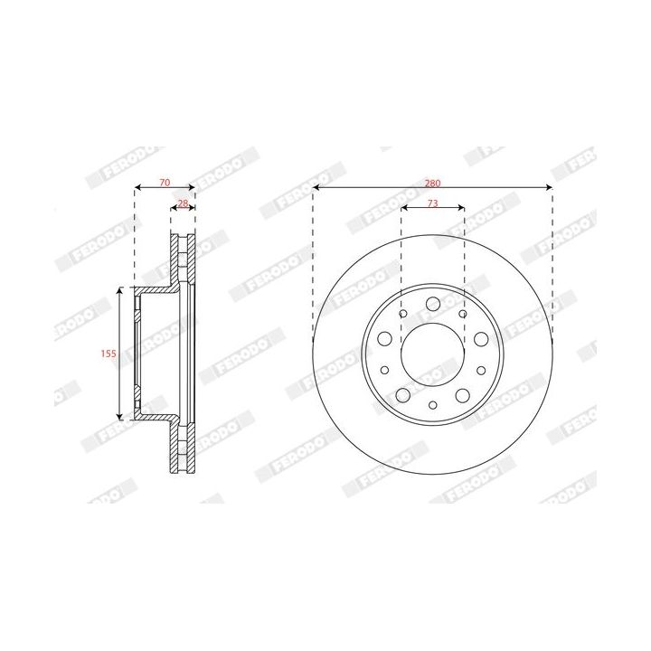 Stabdžių diskas FERODO DDF3072C