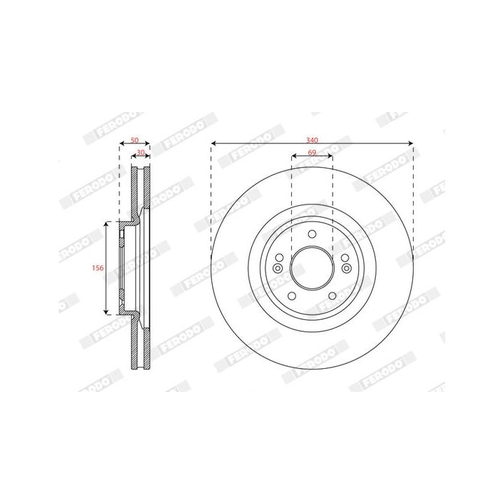 Stabdžių diskas FERODO DDF3074C