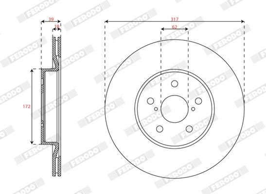 Stabdžių diskas FERODO DDF3100C