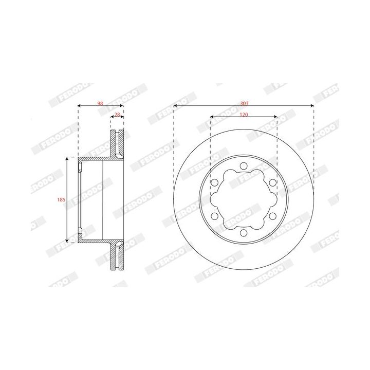 Stabdžių diskas FERODO DDF3105C-1