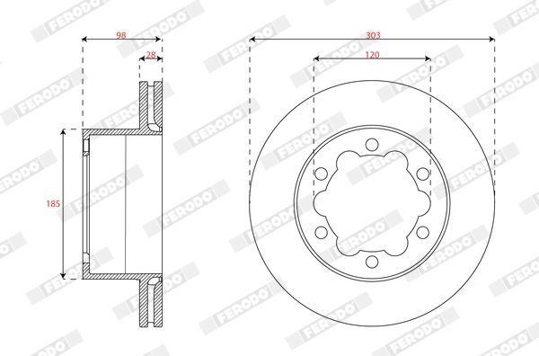 Stabdžių diskas FERODO DDF3105C-1