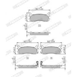 Stabdžių trinkelių rinkinys, diskinis stabdys FERODO FDB1012