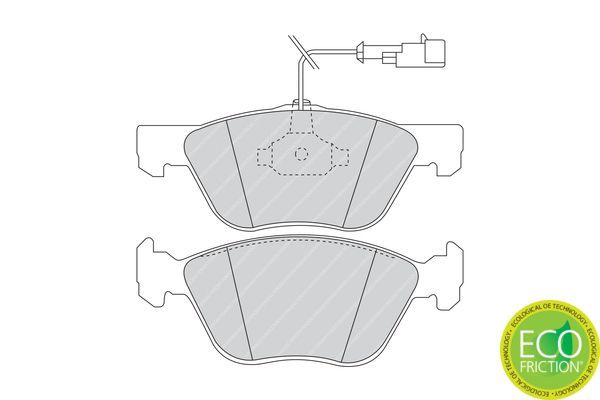 Stabdžių trinkelių rinkinys, diskinis stabdys FERODO FDB1052
