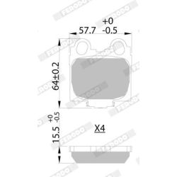 Stabdžių trinkelių rinkinys, diskinis stabdys FERODO FDB1610