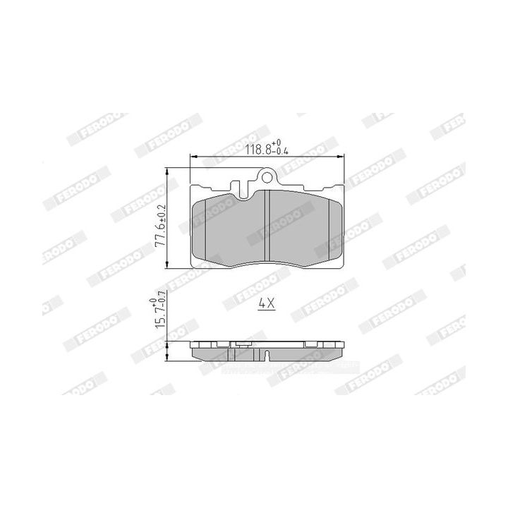Stabdžių trinkelių rinkinys, diskinis stabdys FERODO FDB1688