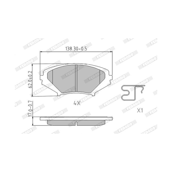 Stabdžių trinkelių rinkinys, diskinis stabdys FERODO FDB1758