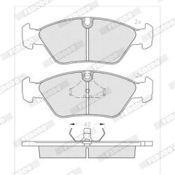 Stabdžių trinkelių rinkinys, diskinis stabdys FERODO FDB256