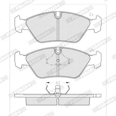 Stabdžių trinkelių rinkinys, diskinis stabdys FERODO FDB256