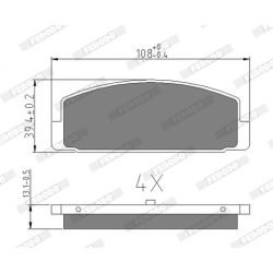Stabdžių trinkelių rinkinys, diskinis stabdys FERODO FDB372