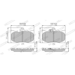 Stabdžių trinkelių rinkinys, diskinis stabdys FERODO FDB4216