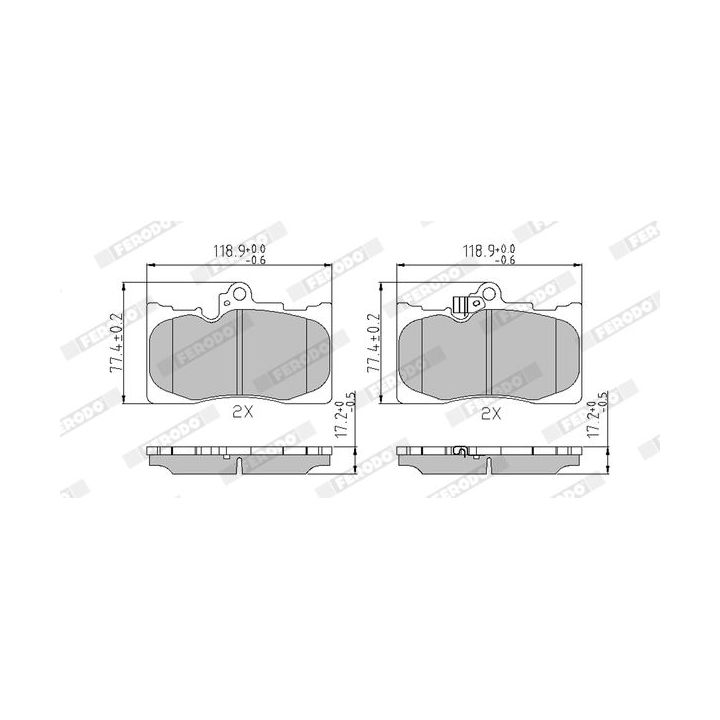 Stabdžių trinkelių rinkinys, diskinis stabdys FERODO FDB4216