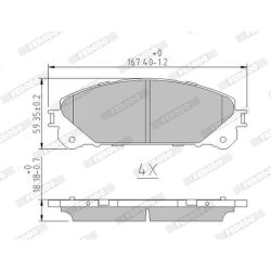Stabdžių trinkelių rinkinys, diskinis stabdys FERODO FDB4354