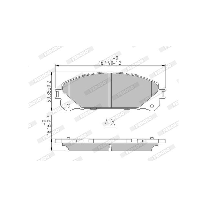 Stabdžių trinkelių rinkinys, diskinis stabdys FERODO FDB4354