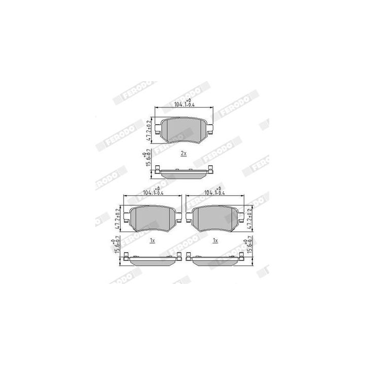 Stabdžių trinkelių rinkinys, diskinis stabdys FERODO FDB4944